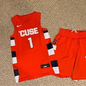 Nike Orange Basketball Jersey and Shorts Set